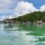 Stilt houses over clear water in a Sea Gypsy Malaysia village