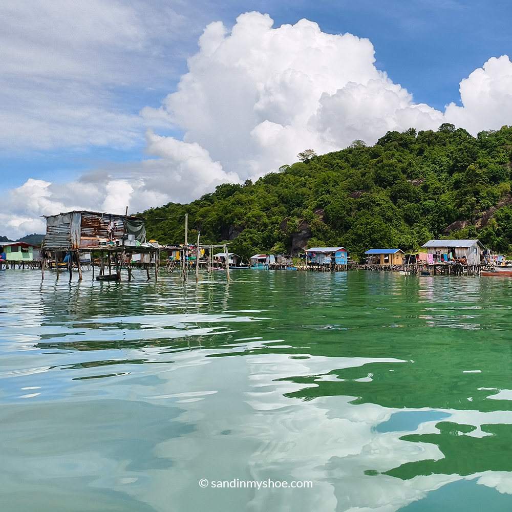 A village on the sea in Semporna.