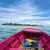 Arriving at the wrong island on a pink boat near Sea Gypsies of Malaysia